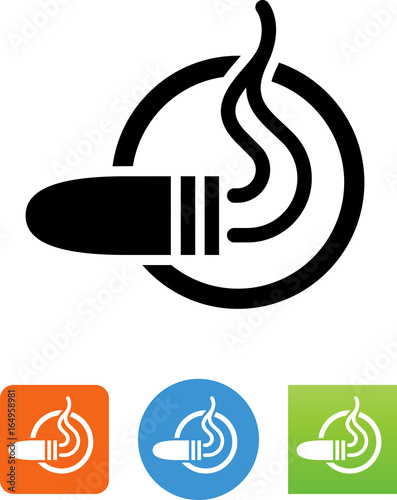 Cigar In Ashtray Icon - Illustration