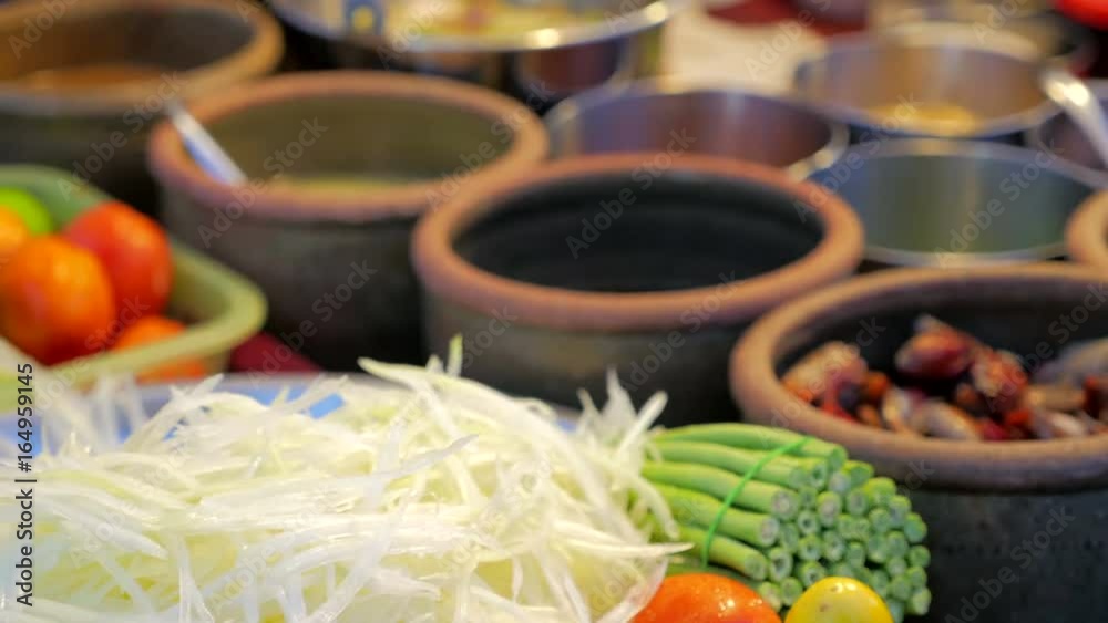 ingredients for Som tam or Som tum (Thai papaya salad) ingredients for Som tam or Som tum (Thai papaya salad)