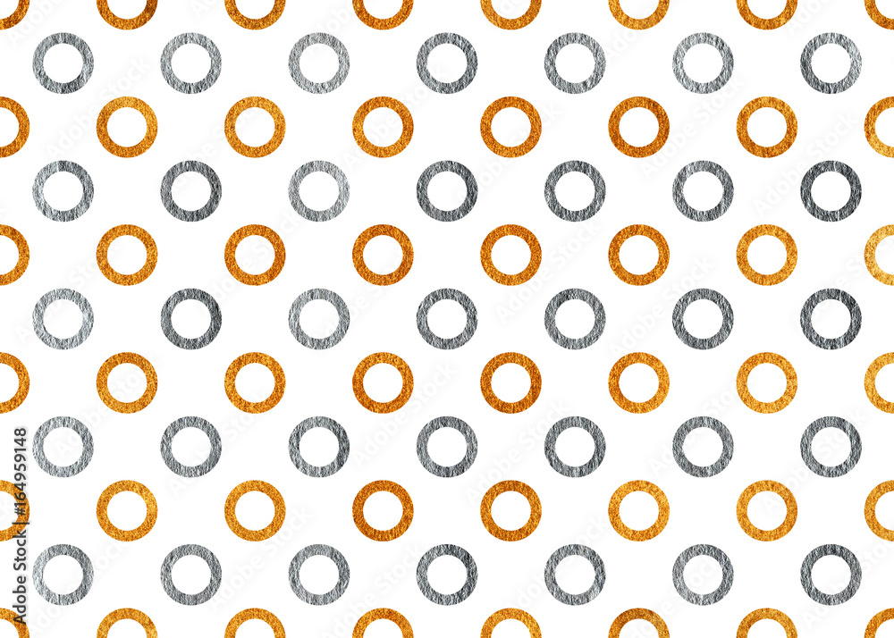 Silver and golden painted circles pattern.