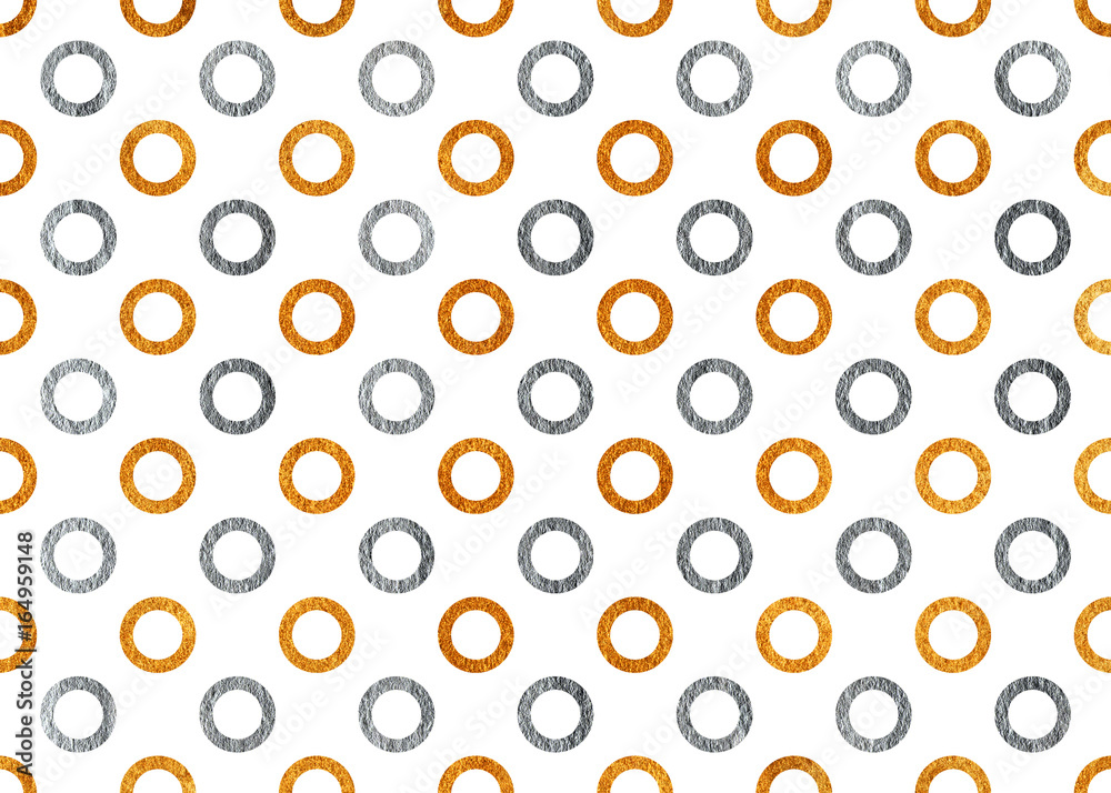 Silver and golden painted circles pattern. Silver and golden painted circles pattern.