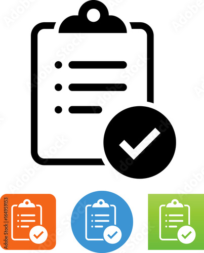 Clipboard With List And Checkmark Icon