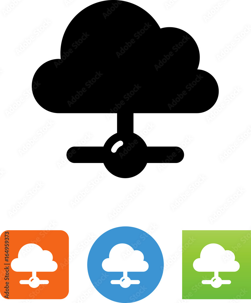 Cloud Network Connection Icon - Illustration Cloud Network Connection Icon - Illustration