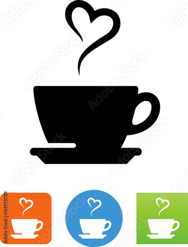 Coffee Cup With Heart Icon - Illustration