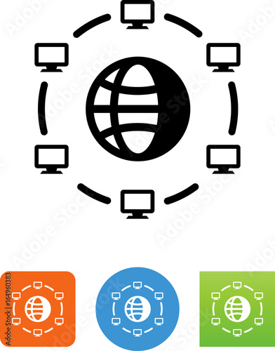 Computer WAN Network Icon - Illustration
