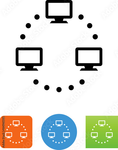 Computer WiFi Network Icon - Illustration