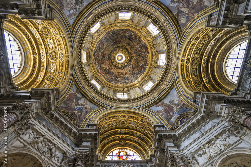 Interiors and architectural details of Church Saint Agnes (Santa