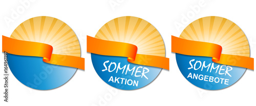 Sommer - Button-Set in Blau (Sommeraktion/ Sommerangebote) photo