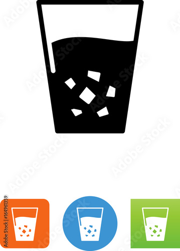 Crushed Ice Cubes In Glass Icon