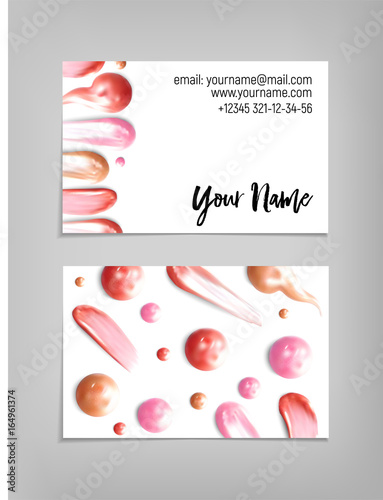 Makeup artist business card. Vector template.