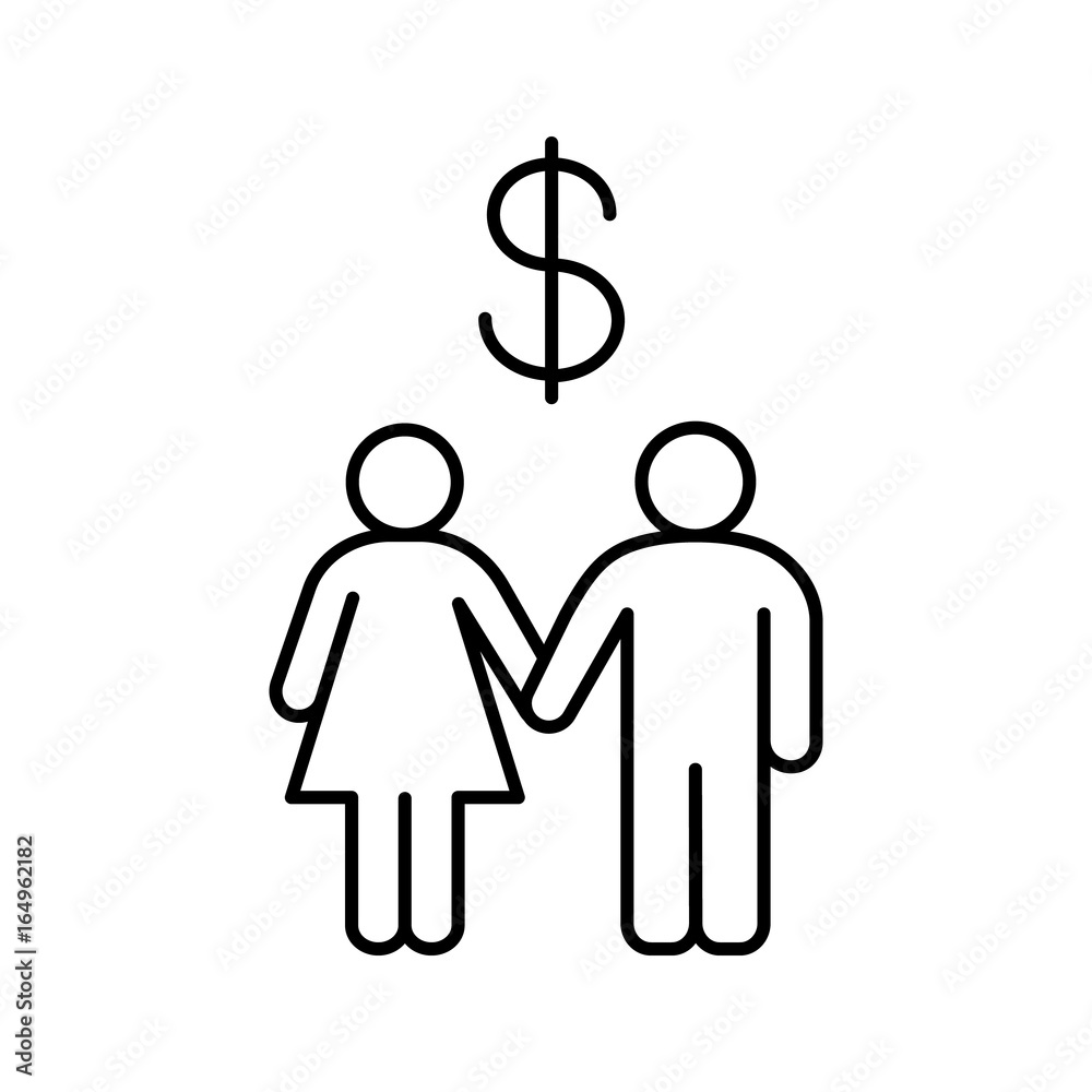 Family budget linear icon