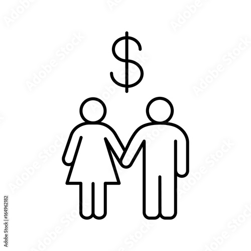 Family budget linear icon