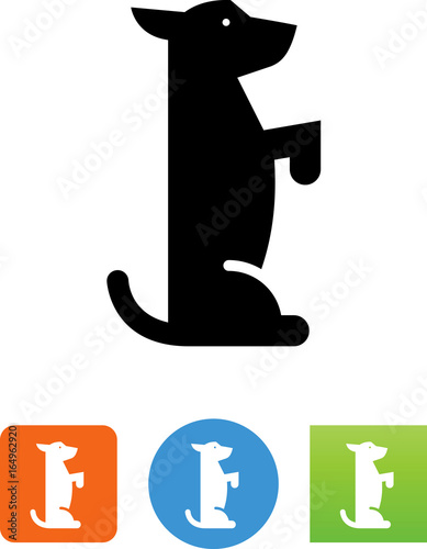 Dog Sitting Up Icon - Illustration