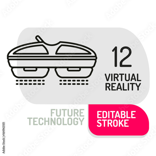 virtual reality headset icon VR glasses line icon. Future technology device. vector illustration.