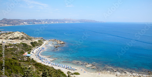 Rhodos island, Faliraki nudist beach panorama, Greece