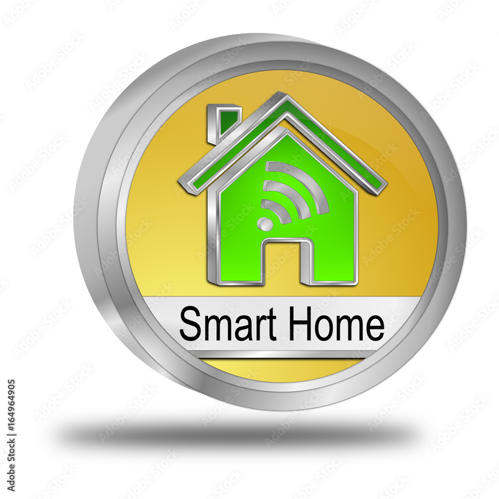 Smart Home Button - 3D illustration Smart Home Button - 3D illustration