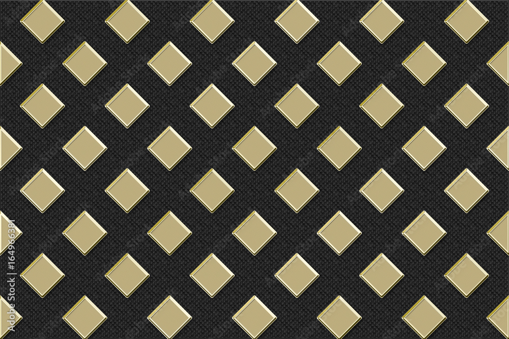 Close up of an abstract black and gold checkered seamless empty space. Close up of an abstract black and gold checkered seamless empty space.