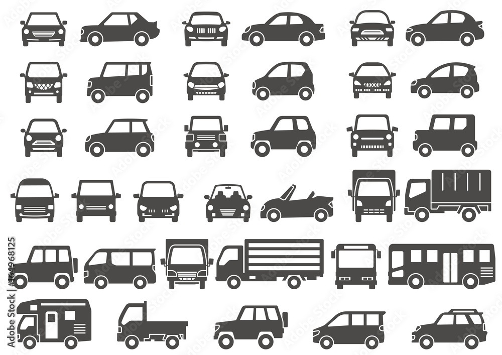 シンプルな車の正面と横 グレーシルエット Stock Vector Adobe Stock シンプルな車の正面と横 グレーシルエット Stock Vector Adobe Stock