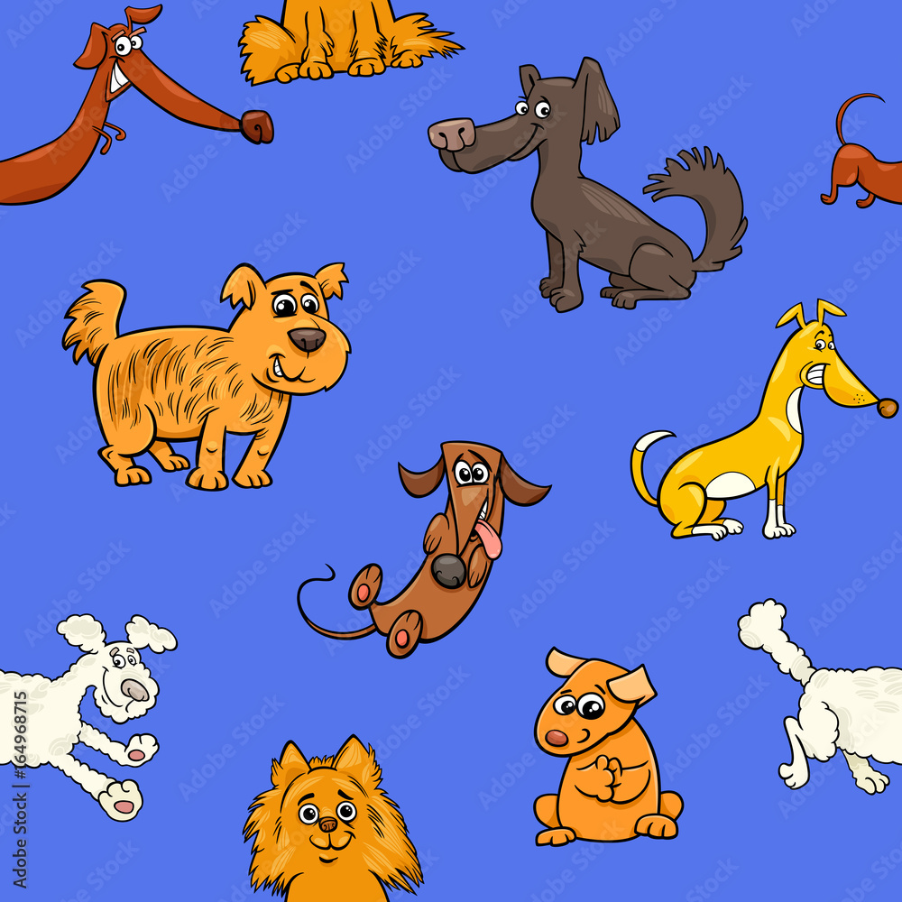Fototapeta premium cartoon pattern with dogs