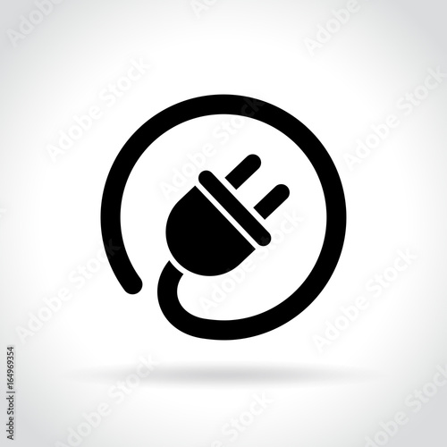 electric plug icon on white background photo
