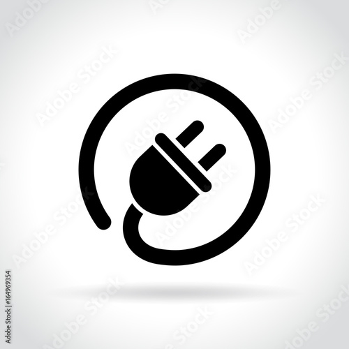 electric plug icon on white background