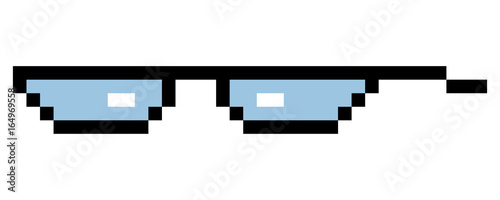 Glasses pixel in art style. Glasses pixel icon