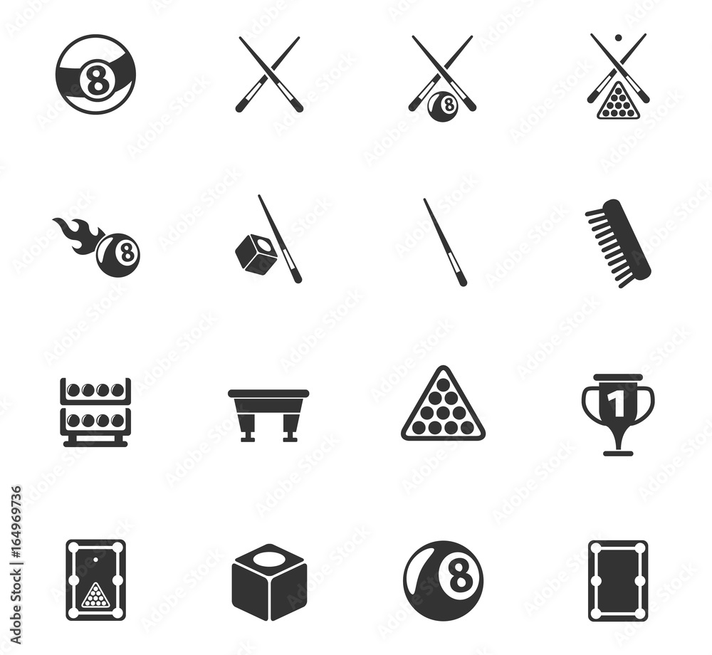 Obraz premium billiard icon set