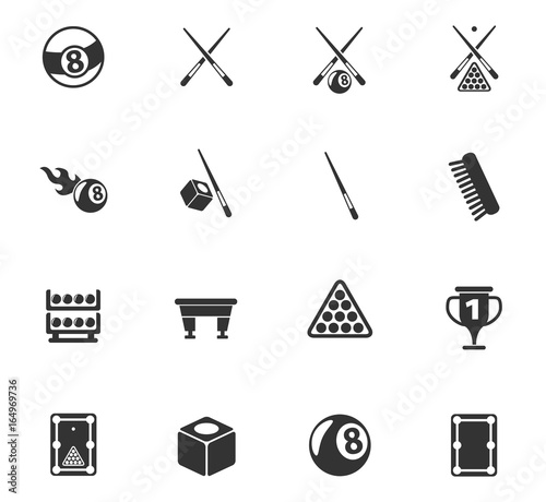 billiard icon set