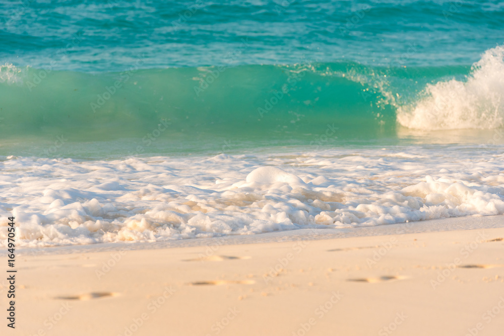 Beach wave close-up of Cayo Largo, Cuba. Сlose-up. Beach wave close-up of Cayo Largo, Cuba. Сlose-up.
