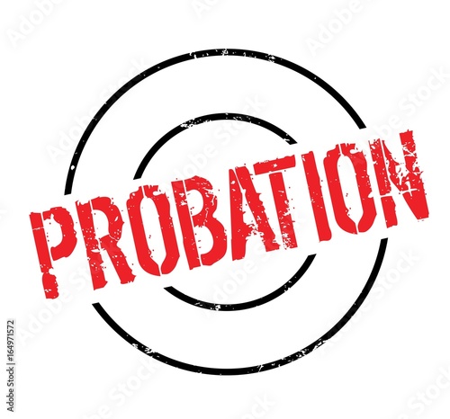 Probation rubber stamp. Grunge design with dust scratches. Effects can be easily removed for a clean, crisp look. Color is easily changed.