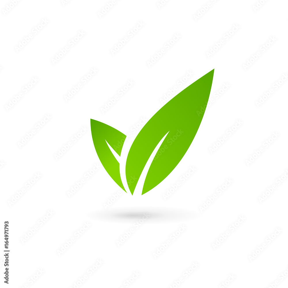 Eco leaves check mark logo icon design template elements Eco leaves check mark logo icon design template elements