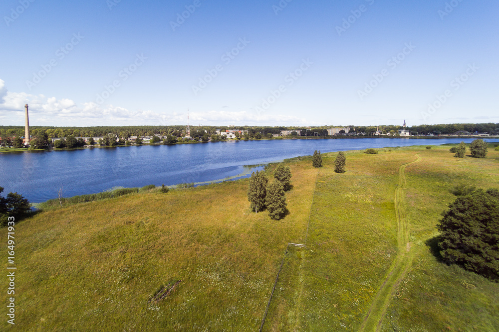 Lielupe river and Jurmala city, Latvia.