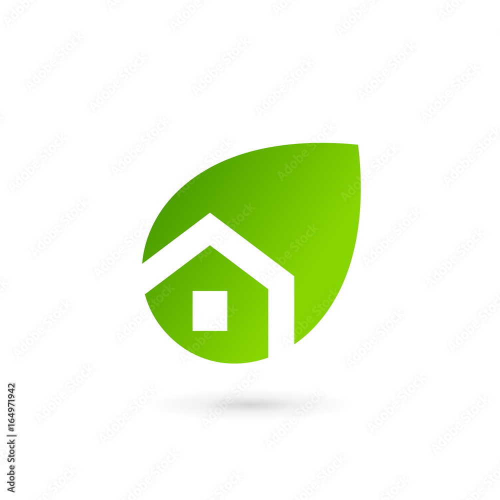 Eco leaves house logo icon design template elements Eco leaves house logo icon design template elements