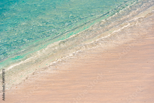 Beach wave close-up of Cayo Largo, Cuba. Сlose-up. photo