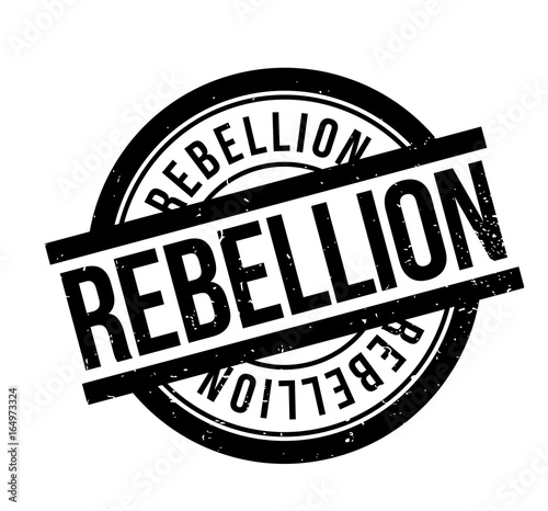 Rebellion rubber stamp. Grunge design with dust scratches. Effects can be easily removed for a clean, crisp look. Color is easily changed.