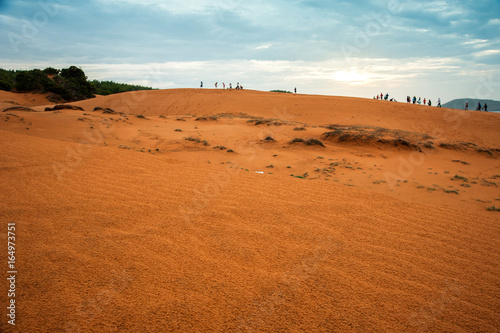 The whole scene of sand dunes in Mui Ne, Phan Thiet, Vietnam.