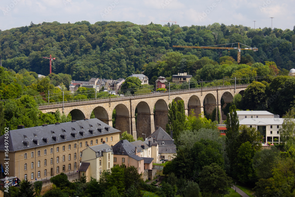 A panorama view of the old town in Luxembourg city