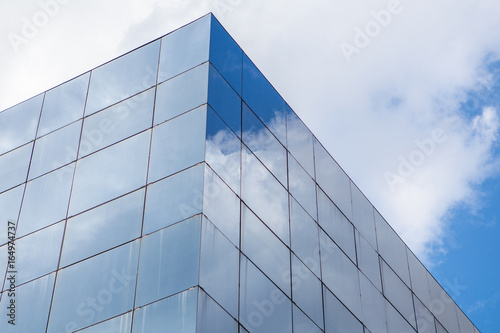 Glass building. cube of glass