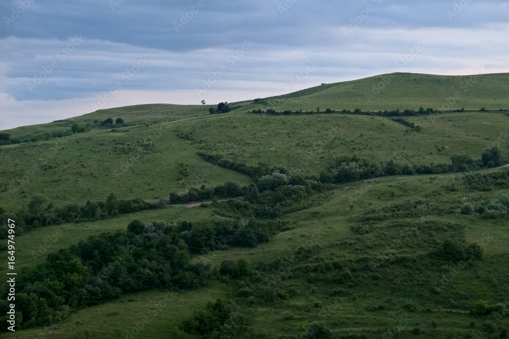 velvet soft green hill in Transylvania, Romania