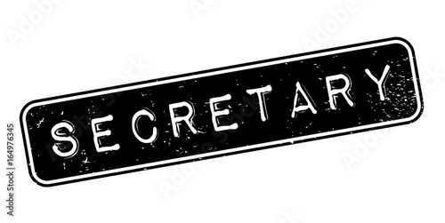 Secretary rubber stamp. Grunge design with dust scratches. Effects can be easily removed for a clean, crisp look. Color is easily changed.