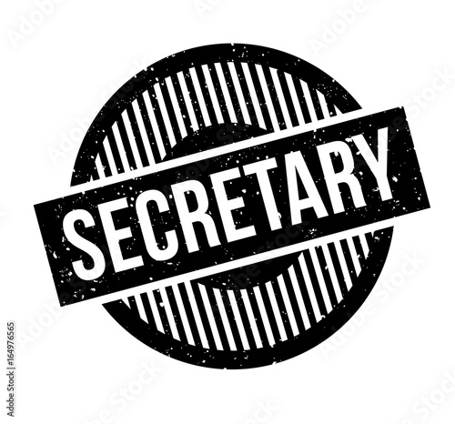 Secretary rubber stamp. Grunge design with dust scratches. Effects can be easily removed for a clean, crisp look. Color is easily changed.