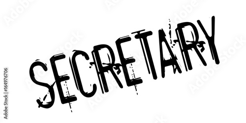 Secretary rubber stamp. Grunge design with dust scratches. Effects can be easily removed for a clean, crisp look. Color is easily changed.