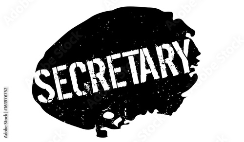 Secretary rubber stamp. Grunge design with dust scratches. Effects can be easily removed for a clean, crisp look. Color is easily changed.