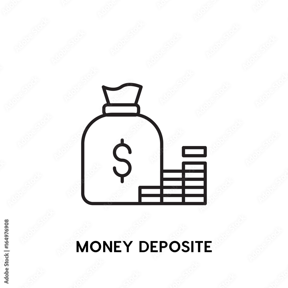 Money Deposit Vector Icon Money Deposit Vector Icon