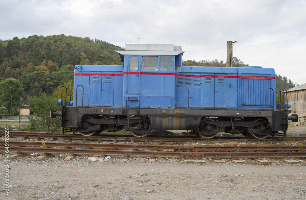 Old diesel railroad train locomotive Old diesel railroad train locomotive