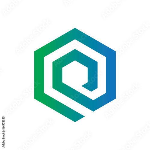 Abstract hexagon business finance logo vector image