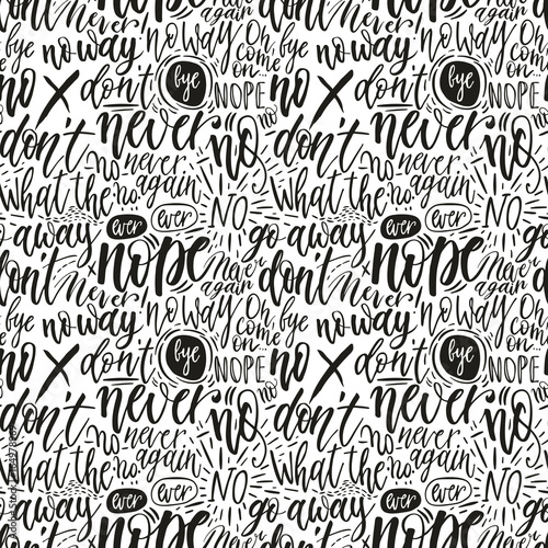 Hand lettering doodle seamless pattern with words of protest. Can be used for postcard, poster, print, greeting card, t-shirt, phone case design. Vector illustration