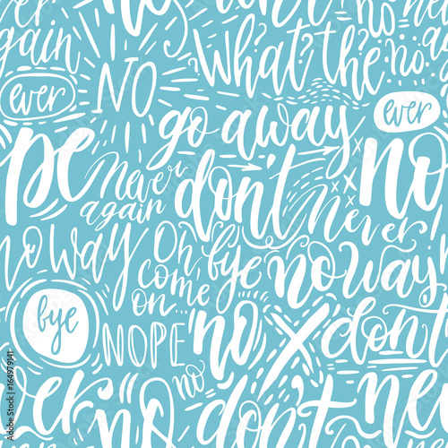 Hand lettering doodle seamless pattern with words of protest. Can be used for postcard, poster, print, greeting card, t-shirt, phone case design. Vector illustration © irenemuse