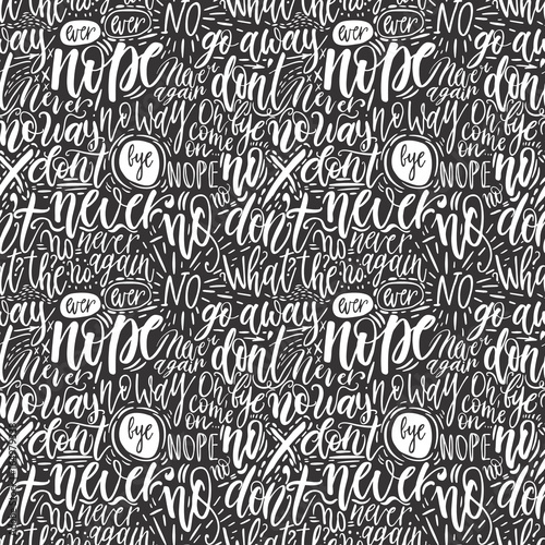 Hand lettering doodle seamless pattern with words of protest. Can be used for postcard, poster, print, greeting card, t-shirt, phone case design. Vector illustration