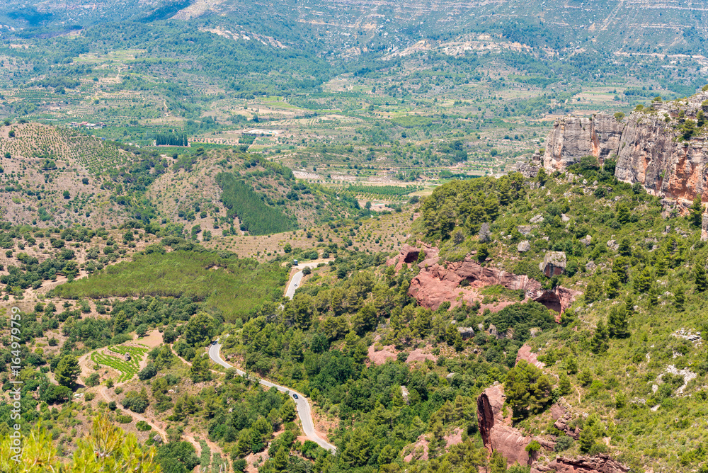 Rocky landscape around Siurana de Prades, Tarragona, Catalunya, Spain. Top view.