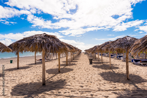 Canvas Print View of the sandy beach in Varadero, Matanzas, Cuba